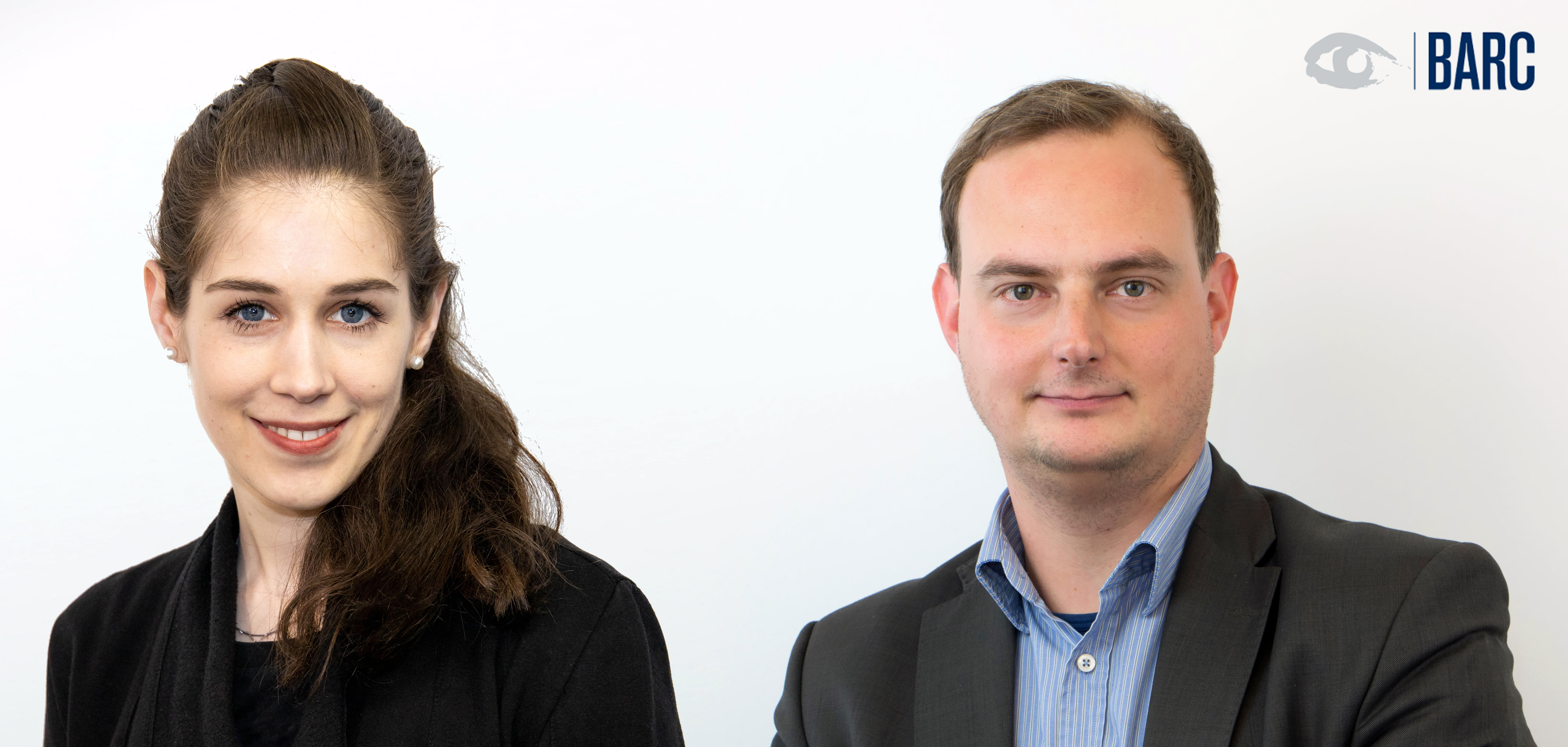 Portrait of BARC analysts Nina Lorenz and Timm Grosser