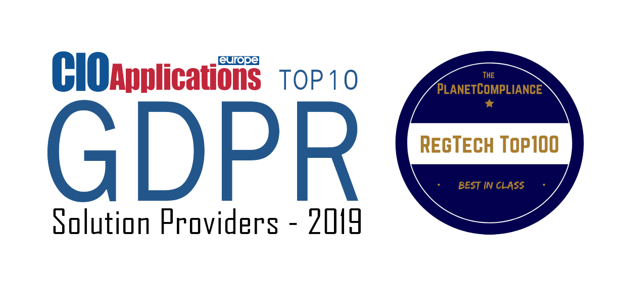 Logo combination for Top 10 GDPR Solution Provider and RegTech list.